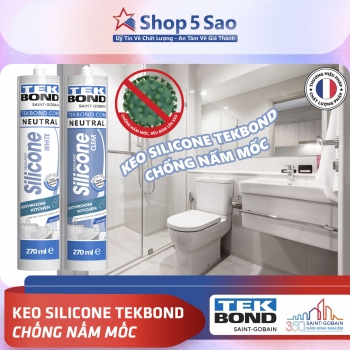 Keo Silicone chống nấm mốc chuyên dùng nhà bếp, nhà tắm và toilet - Keo Silicone Trung Tính Tekbond 270ml