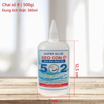 Keo 502 Hiệu con ó dán kim loại, giày, dép, gỗ đa năng loại đặc biệt chai 500gr