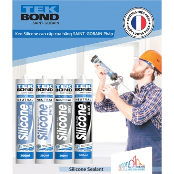 Keo Silicone dán nhôm, kính Tekbond gốc trung tính 300ml